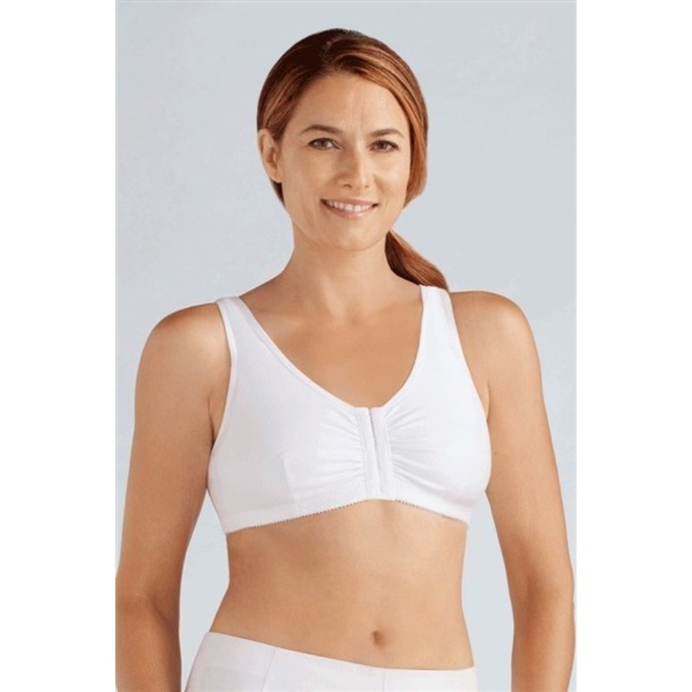 NWOT Amoena M C/D Frances Front Closure Leisure Bra 2128 White #99760